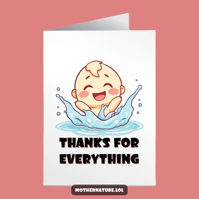 Free Printable Thank You Card: Splashing River Thanks, Downloadable Gratitude