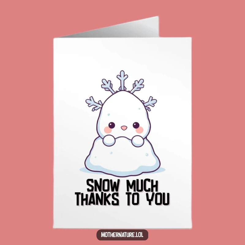 Free Printable Thank You Card: Sweet Snowdrift & Star, Downloadable Winter Greeting