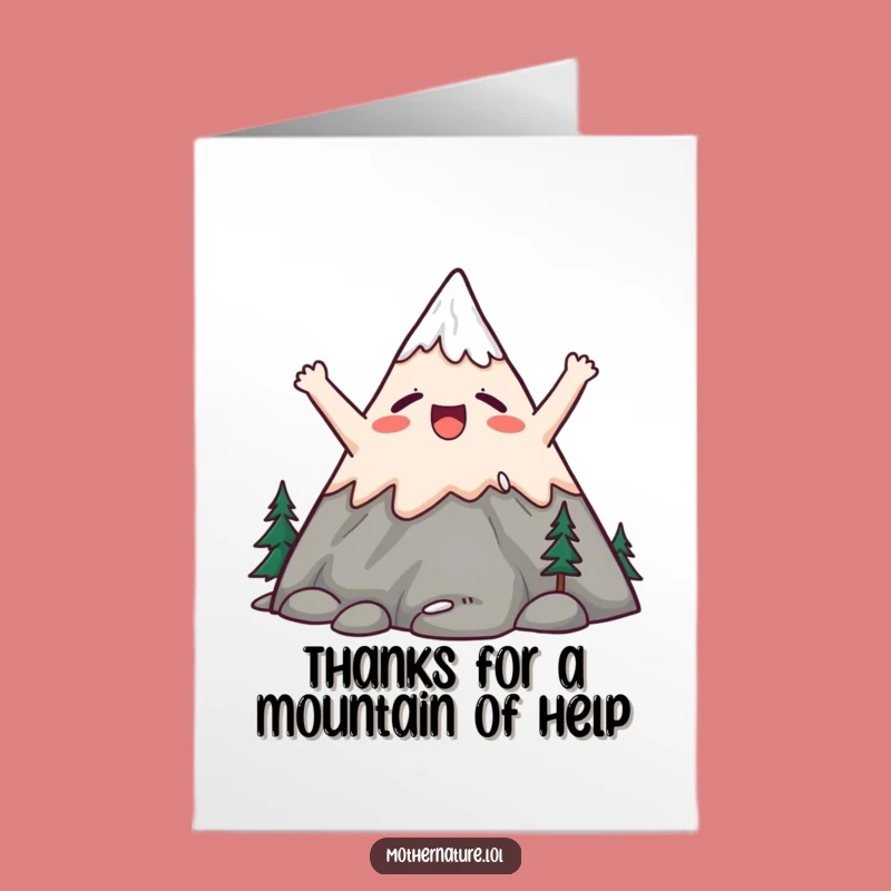 Free Printable Thank You Card: Mountain Yawn, Funny Downloadable Satisfied Thanks
