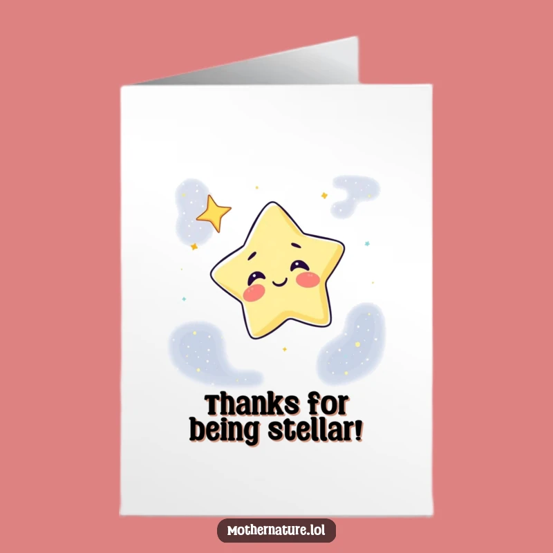 Free Printable Thank You Card: Giggling Star Winks, Express Gratitude with Funny Downloadable Art