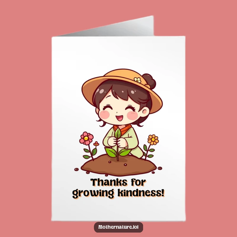 Free Printable Mother Nature Thank You Card: Planting Seed Flowers Downloadable Gratitude Gift