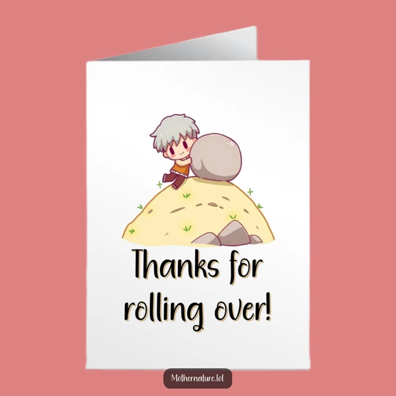 Free Printable Thank You Card: Boulder Character Funny Download