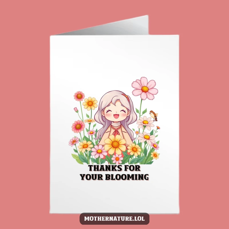 Free Printable Thank You Card: Mother Nature - Grateful Blooms Funny Downloadable!