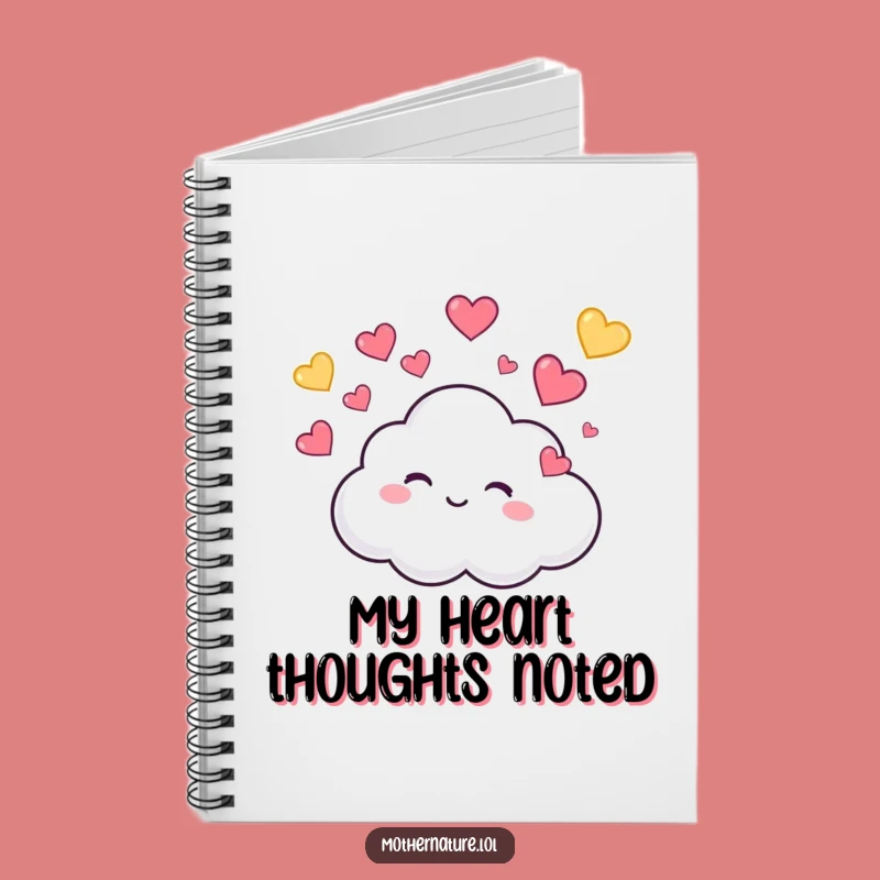 Funny Cloud Hearts Notebook, Journal Your Joy, Cute Stationery, Funny Gift