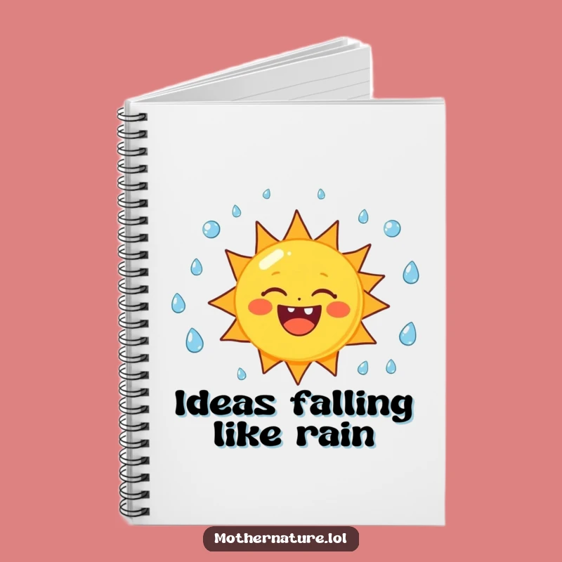 Funny Sun Juggling Raindrops Notebook - Cheerful Journal Gift