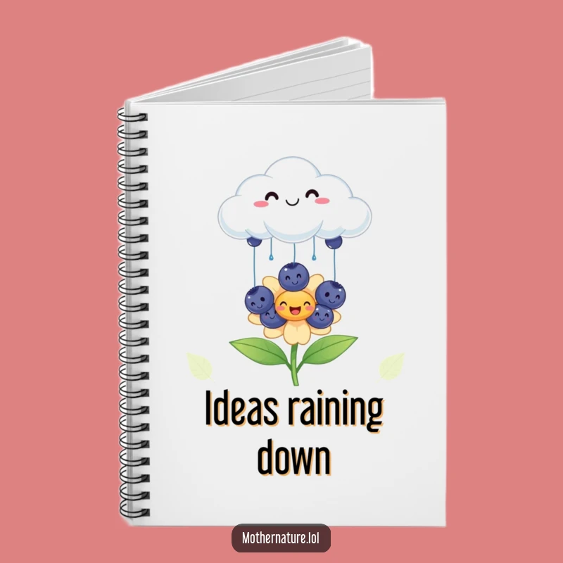 Funny Cloud Blueberry Notebook: Jot Down Happy Thoughts, Stationery Gift