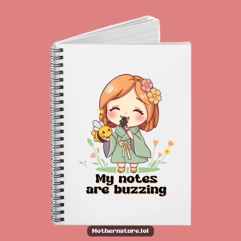 Funny Mother Nature Holding Bee Notebook - Journal Nature's Wonders