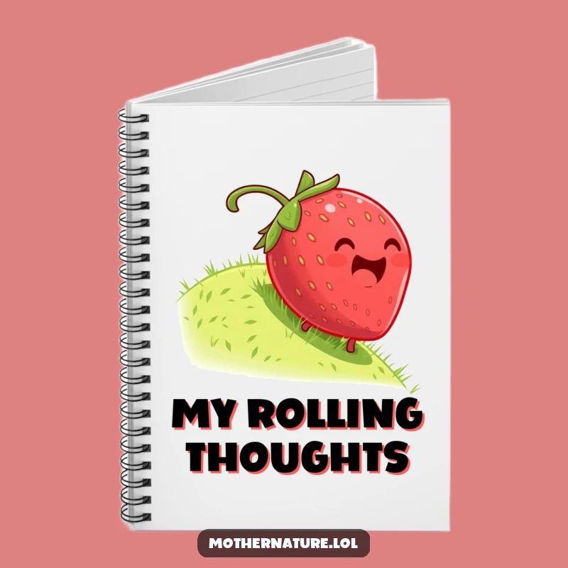 Funny Dizzy Strawberry Rolling Notebook - Jot Down Ideas with Joyful Glee