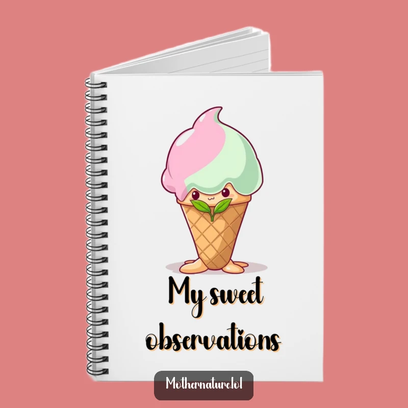 Funny Shy Sprout Ice Cream Notebook: Jot Down Sweet Thoughts, Stationery Gift