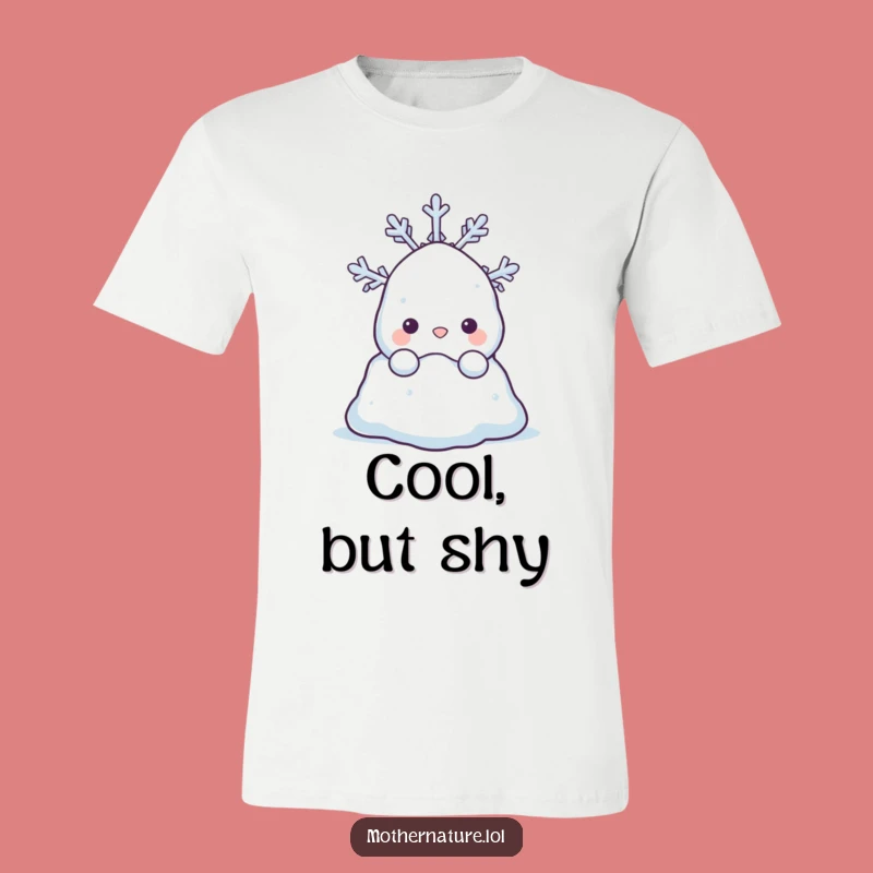 Funny Snowdrift T-Shirt: Shy Winter Peek Tee for Snowy Day Fans
