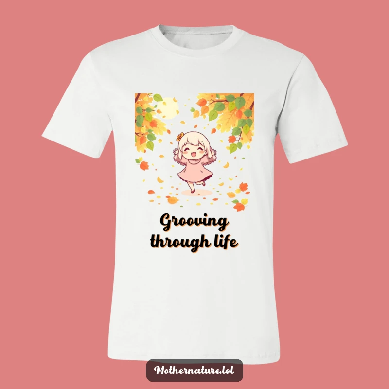 Funny Dancing Character T-Shirt, Joyful Leaves Design, Awesome Gift Idea
