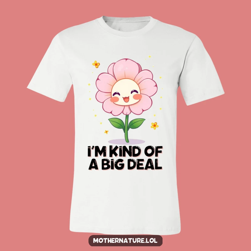 Funny Flower Bloom T-Shirt: Vibrant Character Spreading Joyful Pollen Sparkles