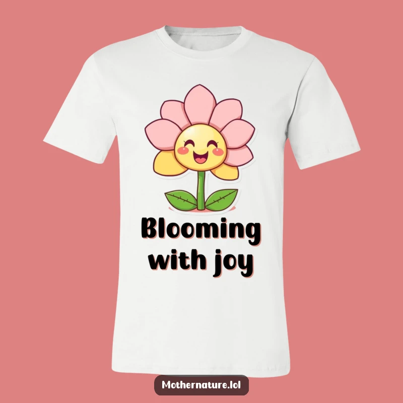 Funny Giggling Flower T-Shirt - Joyful Surprise Smiley Face Tee Gift