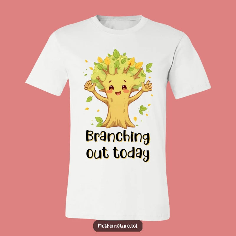 Funny Happy Tree T-Shirt - Waving Branches Woodland Creature Gift