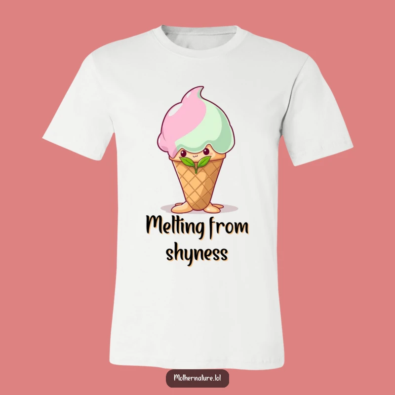 Funny Shy Sprout Ice Cream T-Shirt: Hide Behind Sweetness, Humorous Gift