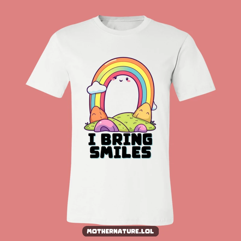 Funny Rainbow T-Shirt, Cheerful Landscape Tee, Hilarious Gift for Happy Go Lucky People