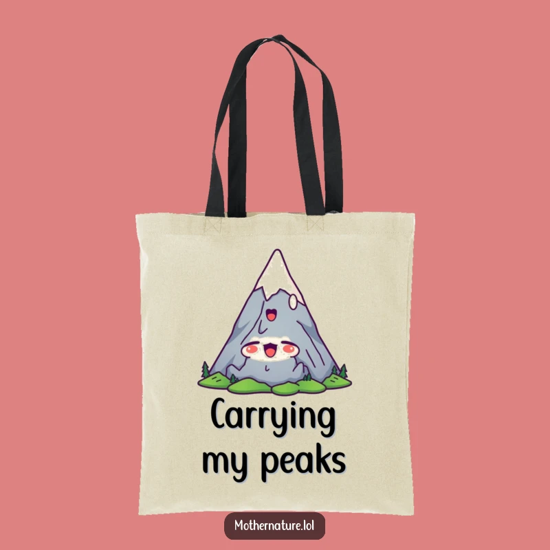 Funny Mountain Peak Tote Bag: Carry Your Satisfied, Relaxed Vibes