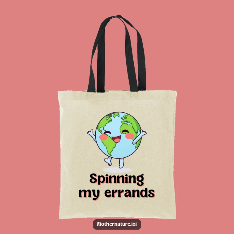 Funny Earth Dancing Tote Bag: Joyful Character Carry-All, Perfect Funny Gift
