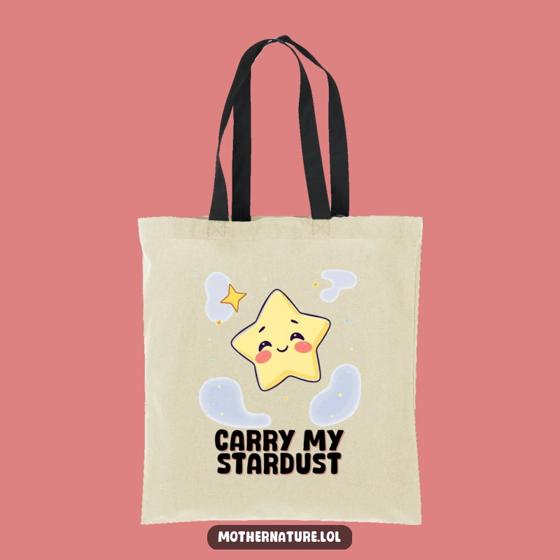 Funny Giggling Star Tote Bag: Winky Celestial Design for Night Sky Lovers, Ideal Gift