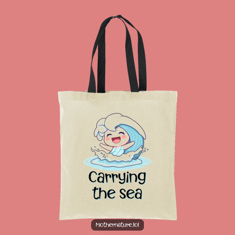 Funny Laughing Wave Tote Bag: Playful Style for a Hilarious Beach Gift