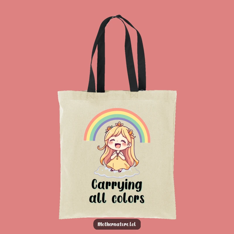 Funny Mother Nature Rainbow Laugh Tote Bag - Cheerful Carryall