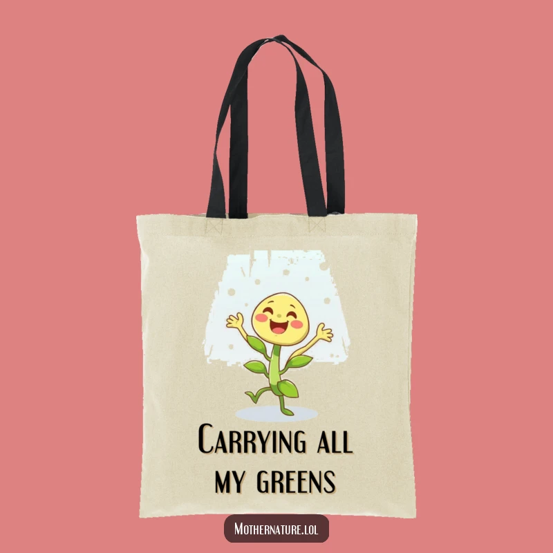 Funny Plant Dancing Tote Bag: Cheerful Character Rain Shower Gift