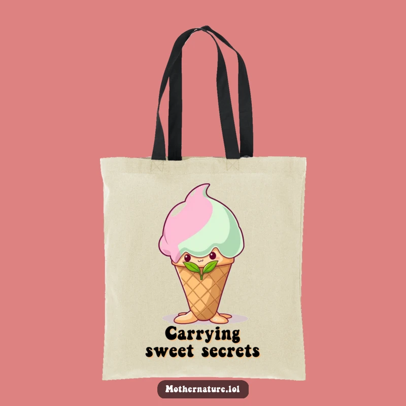 Funny Shy Sprout Ice Cream Tote Bag: Carry Your Sweet Anxieties, Gift