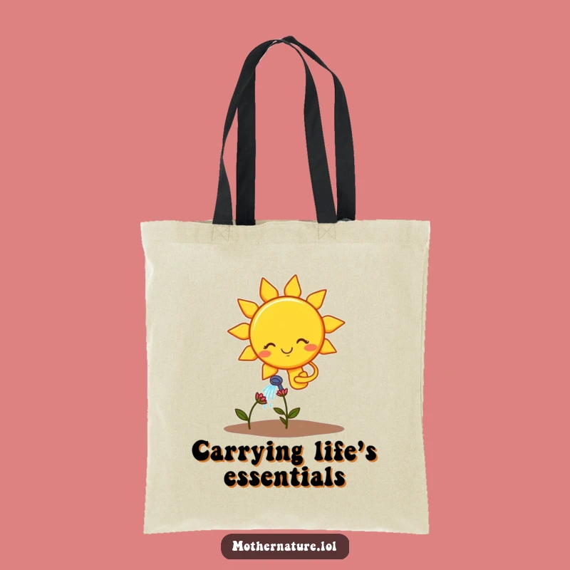 Funny Sun Character Tote Bag: Hilarious Garden Helper for Shopping & Errands!
