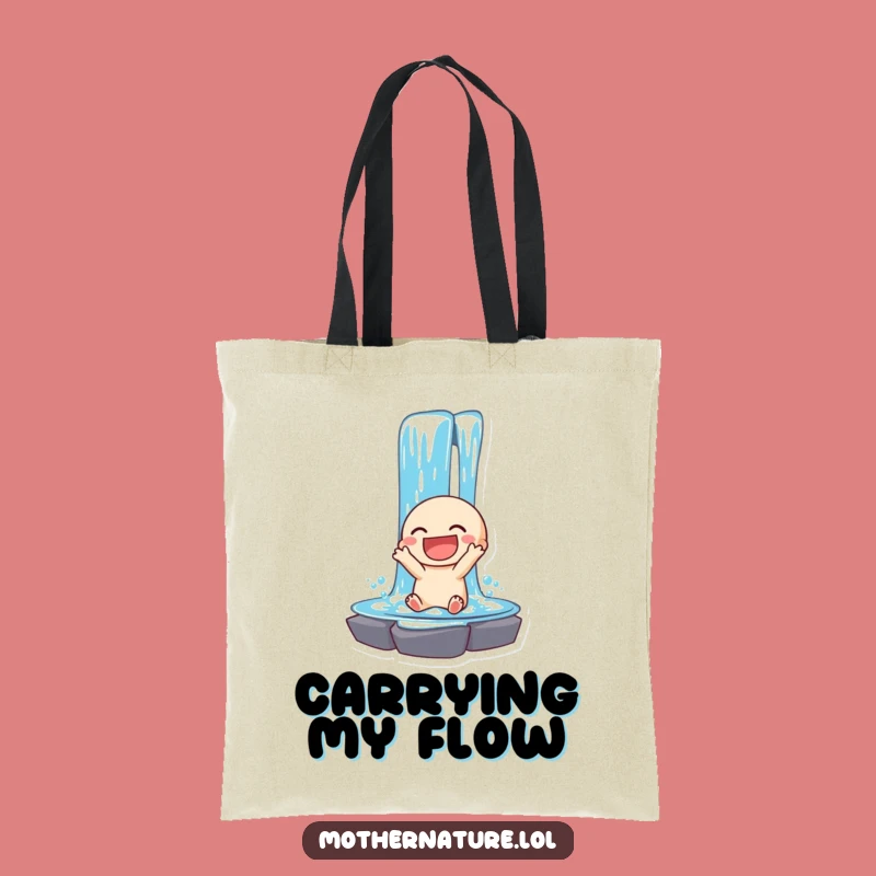 Funny Waterfall Tote Bag: Joyful Cascade Accessory for Everyday Adventures