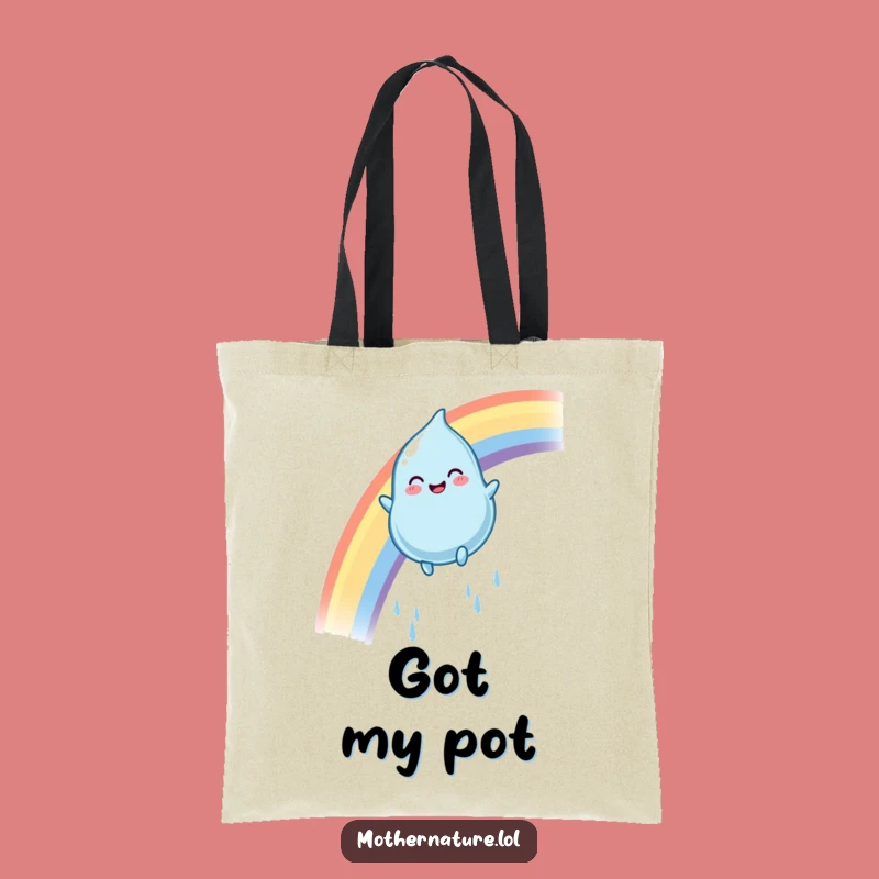 Funny Rainbow Raindrop Tote Bag: Carry Your Joyful Colors
